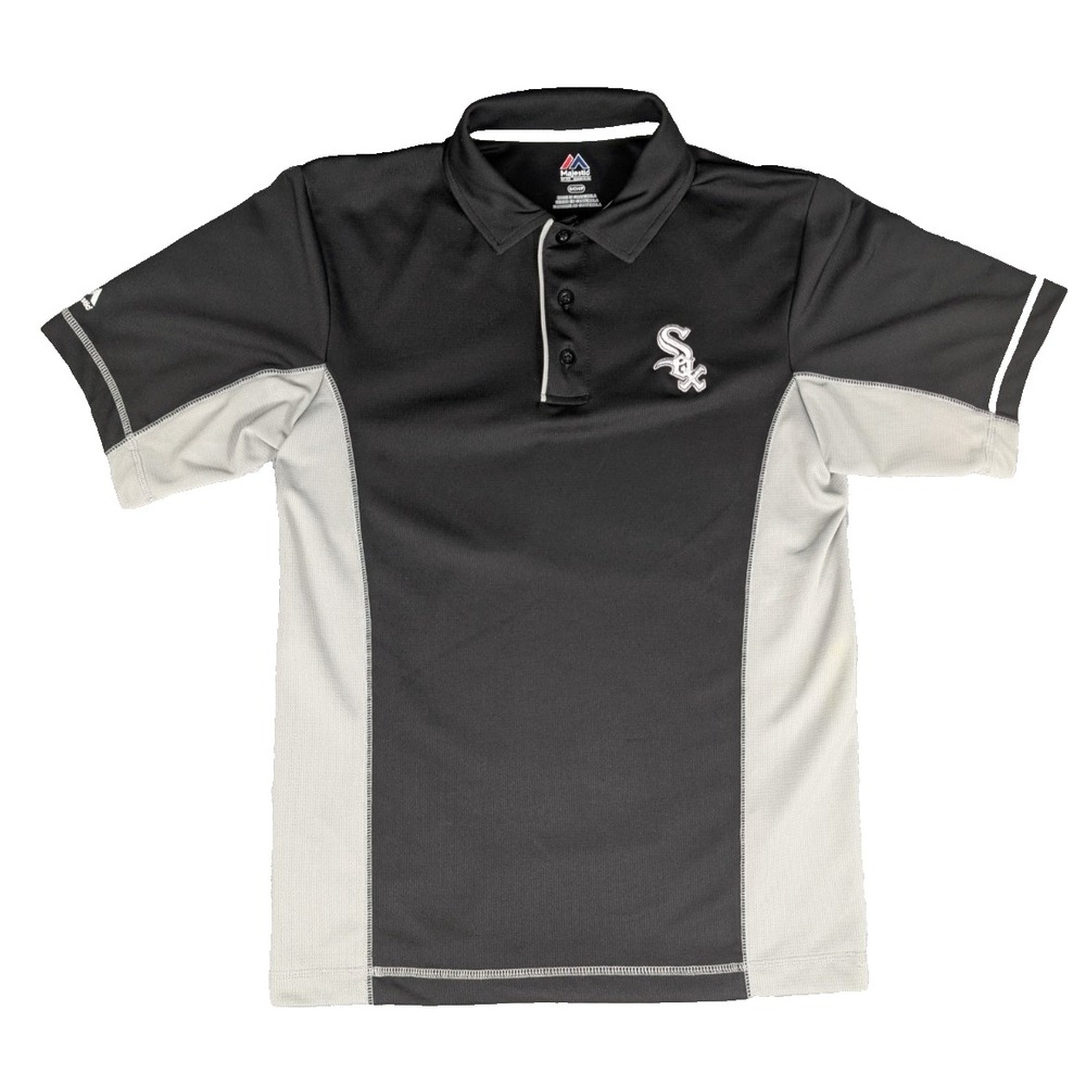 Chicago White Sox | Majestic | Black/Grey | Mens‎ | Poly Polo Shirt | S